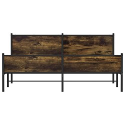 Cadre de lit en métal sans matelas chêne fumé 183x213 cm 