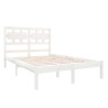 Cadre de lit sans matelas blanc 135x190 cm bois massif 