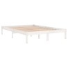 Cadre de lit sans matelas blanc 135x190 cm bois massif 