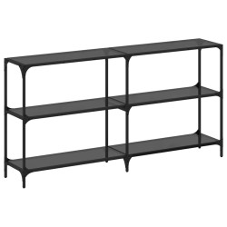 Table console avec dessus en verre noir 158,5x30x81 cm acier 
