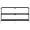 Table console avec dessus en verre noir 158,5x30x81 cm acier 