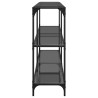 Table console avec dessus en verre noir 158,5x30x81 cm acier 