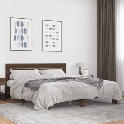 Cadre de lit sans matelas chêne marron 200x200 cm 