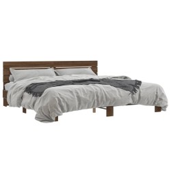 Cadre de lit sans matelas chêne marron 200x200 cm 