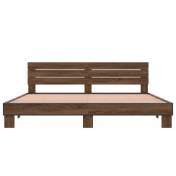 Cadre de lit sans matelas chêne marron 200x200 cm 