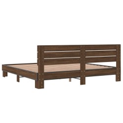 Cadre de lit sans matelas chêne marron 200x200 cm 