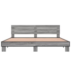 Cadre de lit sans matelas sonoma gris 200x200 cm 