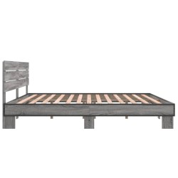 Cadre de lit sans matelas sonoma gris 200x200 cm 