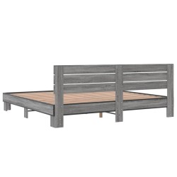 Cadre de lit sans matelas sonoma gris 200x200 cm 