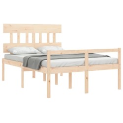 Lit pour personne âgée et tête de lit 140x200 cm bois massif 