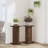 Supports pour plantes 2 pcs chêne marron bois d'ingénierie 