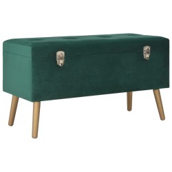 Banc avec compartiment de rangement 80 cm Vert Velours 