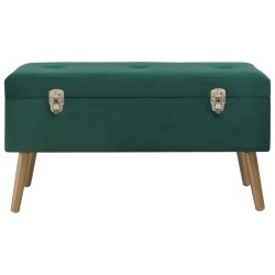 Banc avec compartiment de rangement 80 cm Vert Velours 