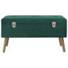 Banc avec compartiment de rangement 80 cm Vert Velours 
