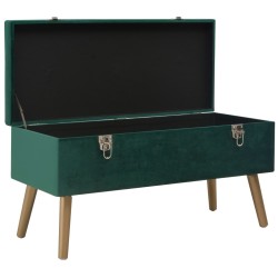 Banc avec compartiment de rangement 80 cm Vert Velours 