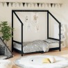 Cadre de lit pour enfant noir 80x160 cm bois de pin massif 