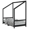 Cadre de lit pour enfant noir 80x160 cm bois de pin massif 