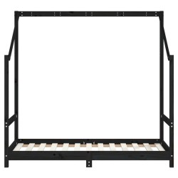 Cadre de lit pour enfant noir 80x160 cm bois de pin massif 