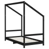 Cadre de lit pour enfant noir 80x160 cm bois de pin massif 