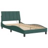 Cadre de lit avec LED sans matelas vert foncé 100x200cm velours 