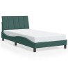 Cadre de lit avec LED sans matelas vert foncé 100x200cm velours 