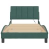 Cadre de lit avec LED sans matelas vert foncé 100x200cm velours 