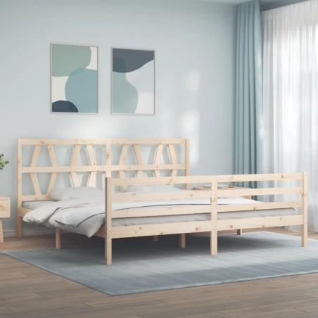 Cadre de lit sans matelas 200x200 cm bois massif 