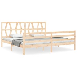 Cadre de lit sans matelas 200x200 cm bois massif 