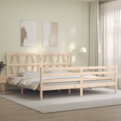 Cadre de lit sans matelas 200x200 cm bois massif 