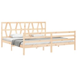 Cadre de lit sans matelas 200x200 cm bois massif 
