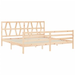 Cadre de lit sans matelas 200x200 cm bois massif 