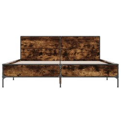 Cadre de lit sans matelas chêne fumé 140x190 cm 