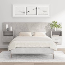 Tête de lit avec armoires Gris béton Bois d'ingénierie 