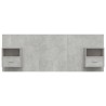 Tête de lit avec armoires Gris béton Bois d'ingénierie 