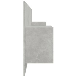 Tête de lit avec armoires Gris béton Bois d'ingénierie 