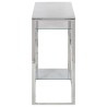 Table console argenté acier inoxydable et verre trempé 