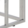 Table console argenté acier inoxydable et verre trempé 