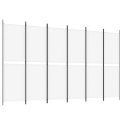 Cloison de séparation 6 panneaux Blanc 300x180 cm Tissu 