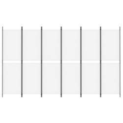 Cloison de séparation 6 panneaux Blanc 300x180 cm Tissu 