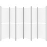 Cloison de séparation 6 panneaux Blanc 300x180 cm Tissu 