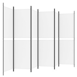 Cloison de séparation 6 panneaux Blanc 300x180 cm Tissu 