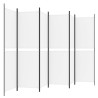 Cloison de séparation 6 panneaux Blanc 300x180 cm Tissu 