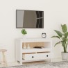 Meuble TV Blanc 79x35x52 cm Bois de pin massif 