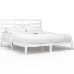 Cadre de lit sans matelas blanc bois massif 180x200 cm 