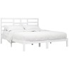 Cadre de lit sans matelas blanc bois massif 180x200 cm 