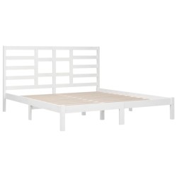 Cadre de lit sans matelas blanc bois massif 180x200 cm 
