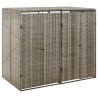 Abri pour poubelle double Gris 140x80x117 cm Résine tressée 