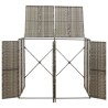 Abri pour poubelle double Gris 140x80x117 cm Résine tressée 