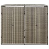 Abri pour poubelle double Gris 140x80x117 cm Résine tressée 