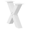 Pieds de table basse en forme de X, 2 pièces, blanc, 50 x (42-43) cm, acier 